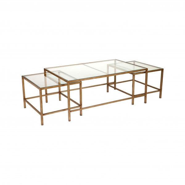 Cocktail Glass Nesting Coffee Table - Antique Gold