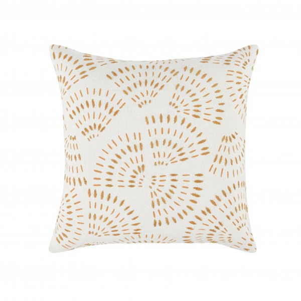 22x22 Ivory + Yellow Abstract Throw Pillow
